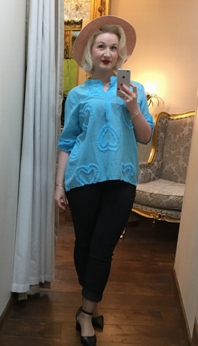 RG Button Top Aqua Blue