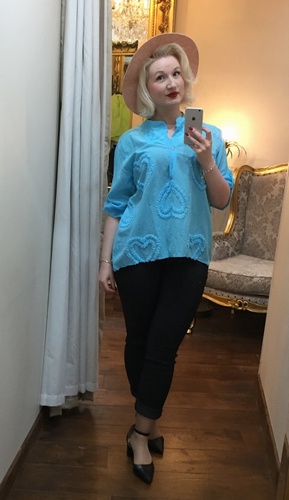 RG Button Top Aqua Blue