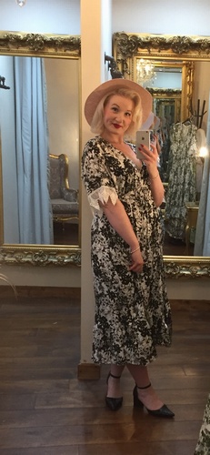 Flower Print Dress Black