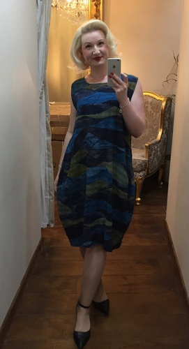 Wave Dress Navy