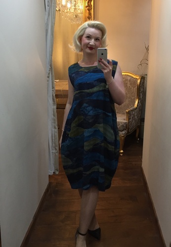 Wave Dress Navy