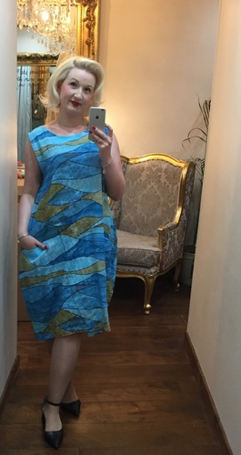 Wave Dress Aqua
