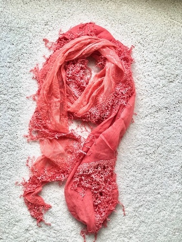 Deco Lace Scarf Soft Coral