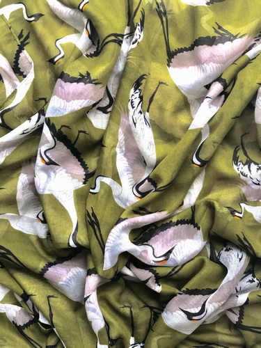Bird Crane Scarf Apple Green
