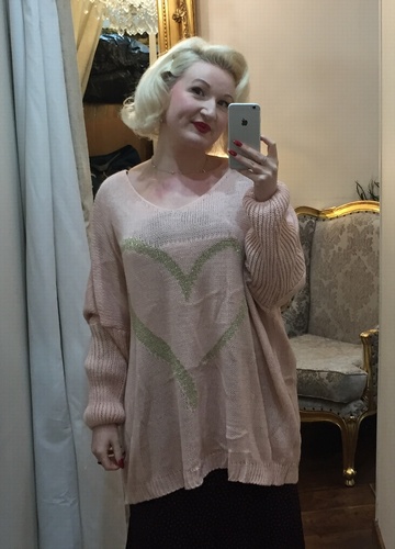 Joy Heart Jumper Pink