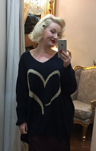 Joy Heart Jumper Black