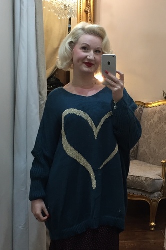 Joy Heart Jumper Teal