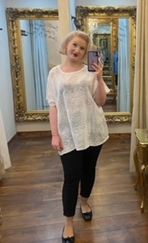 Lin Leaf Tee White