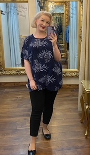 Lin Leaf Tee Navy