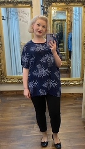 Lin Leaf Tee Navy