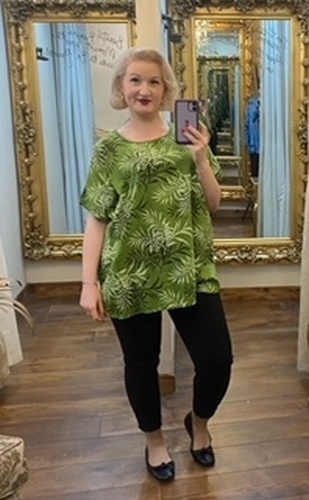 Lin Leaf Tee Green