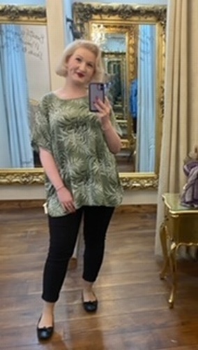 Lin Leaf Tee Khaki