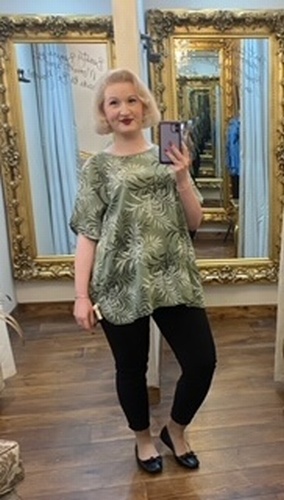Lin Leaf Tee Khaki