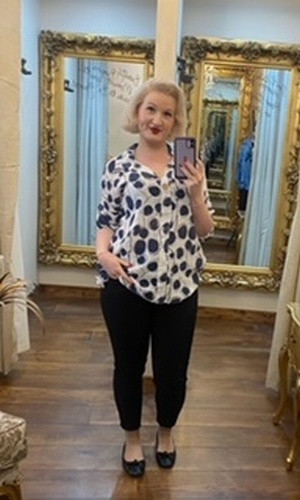 Linen Spot Top White