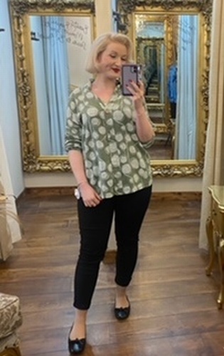 Linen Spot Top khaki