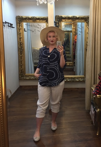 Print Button Top Navy