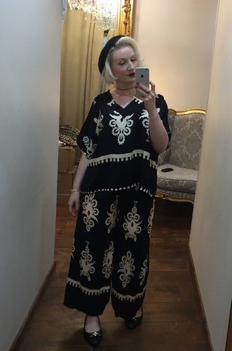 Mem Suit Top Black/Beige
