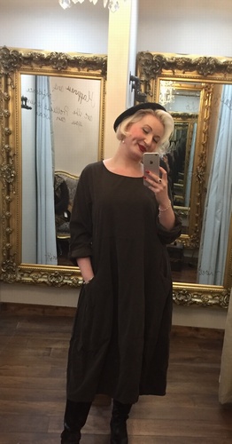 Baby Cord Pocket Dress Brown