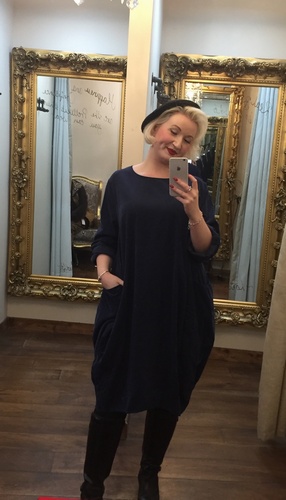 Baby Cord Pocket Dress Navy