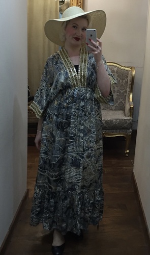Indian Silk Dress Grey & Gold
