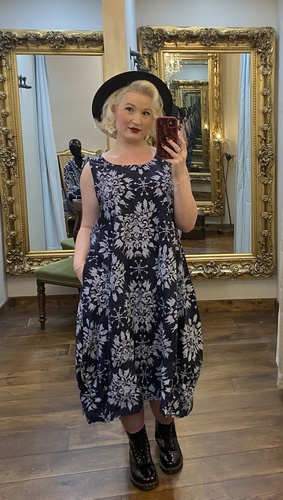 To Print Dress Navy