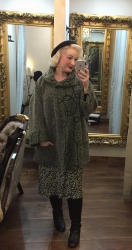 Lin Pattern Coat Khaki