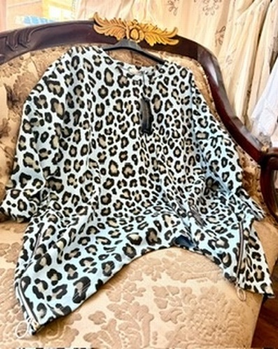 Leopard Sweat Sky Blue