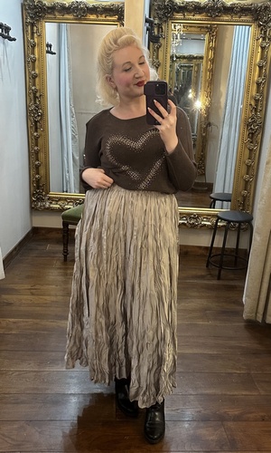 Pleated Skirt Gold