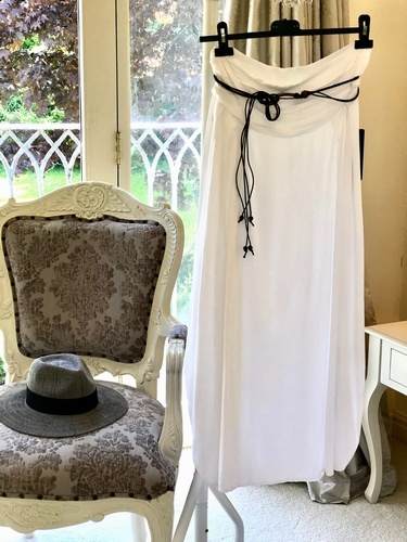 Belted Hitched Skirt White