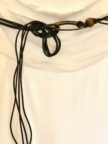 Belted Hitched Skirt White