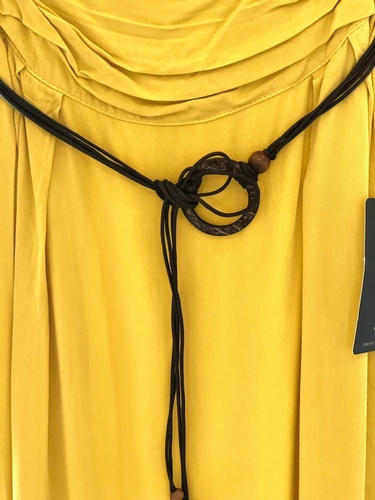 Belted Hitched Skirt Mustard