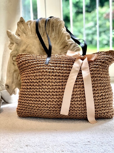 Raffia Weave Tote Bag Straw