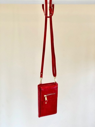 Cross Over Body  Phone Purse  Red