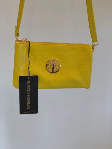 Designer Inspired Cross Over Body  Purse Light Mustard