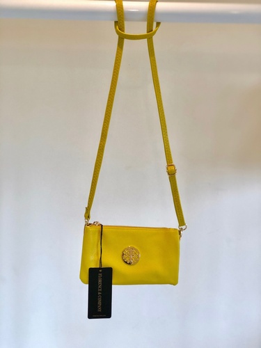 Designer Inspired Cross Over Body  Purse Light Mustard
