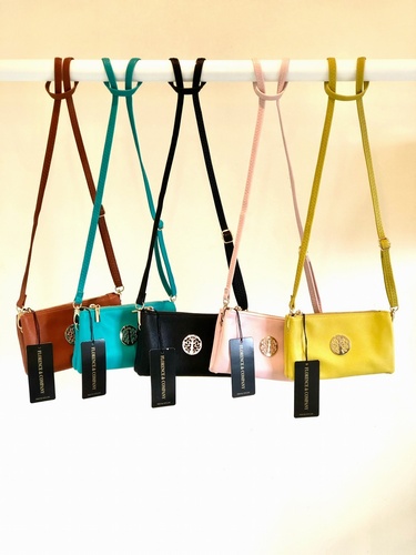 Designer Inspired Cross Over Body Purse Black