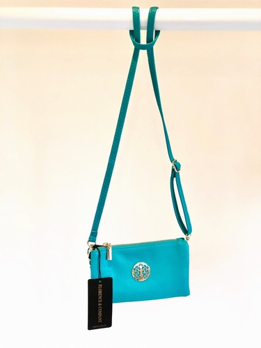 Designer Inspired Cross Over Body Purse  Aqua