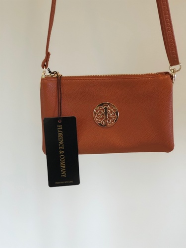Designer Inspired Cross Over Body  Purse  Tan