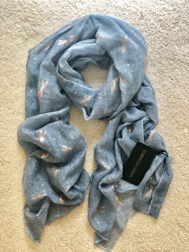 Dragonfly Scarf Vintage wash Chambray Blue