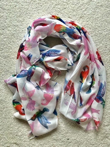 Bird of Paradise Scarf White
