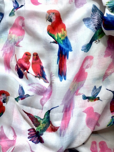 Bird of Paradise Scarf White