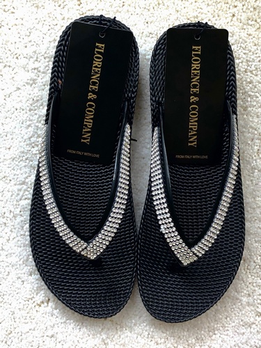 Jewel Flip Flop  Black