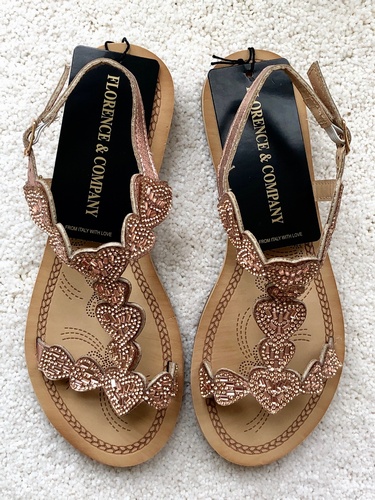 Heart Design Sandal Rose Gold