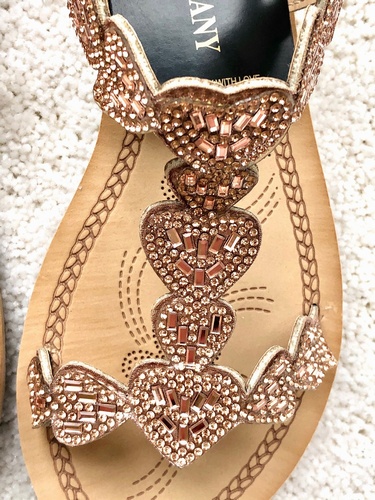 Heart Design Sandal Rose Gold