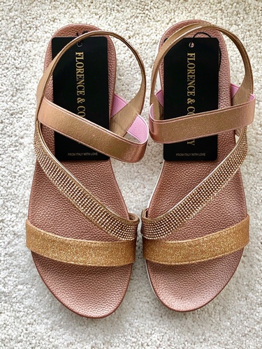 Gloria Elasticated Strape  Sandal Rose Gold