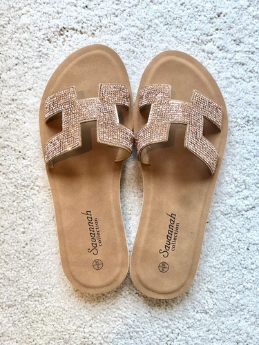Savannah Diamanté Sandal Rose Gold