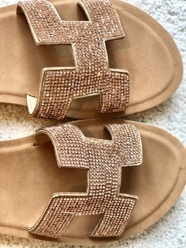 Savannah Diamanté Sandal Rose Gold