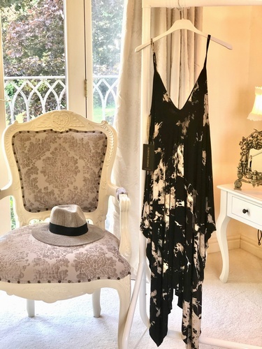 Beautiful Abstract Design Jumpsuit Dress  Black