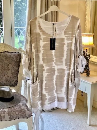 Blurred Lines Tunic Pale Stone