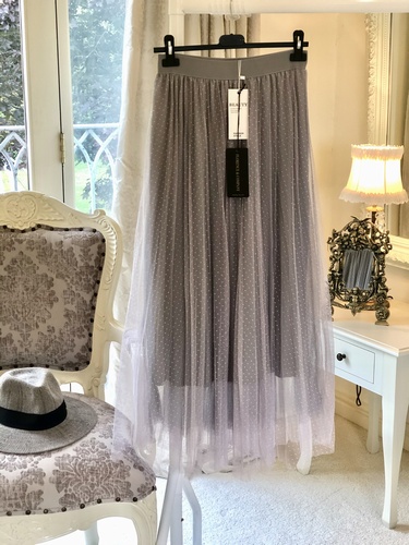 Polka dot  Net Skirt Grey